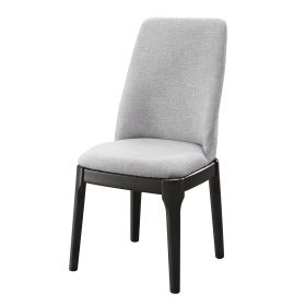 Light Grey and Grey Oak Upholstered Side Chairs (Set of 2)