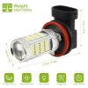 2PCS 800lm H8/H9/ H11 LED Fog DRL Light Bulb IP65 Water-Resistant 360° Beam Angle 6000K White