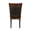 Classic Light Rustic Brown Finish Wooden Side Chairs 2pc Set Upholstered Seat Back Casual Dining Room Furniture