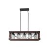 5-Light Retro Farmhouse Chandelier For Kitchen, Living room, Dining room Red and Black(No Bulbs)