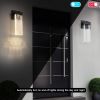 Outdoor waterproof transparent LED crystal wall lamp (2 packs) with light sense