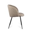 Adjust Legs Upholstered Teddy Faux Fur Dining Armrest Chair Set of 2(Light Brown)