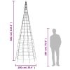Christmas Tree Light on Flagpole 550 LEDs Warm White 118.1"