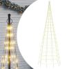 Christmas Tree Light on Flagpole 550 LEDs Warm White 118.1"