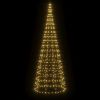 Christmas Tree Light on Flagpole 550 LEDs Warm White 118.1"