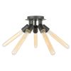 Farmhouse Industrial Semi Flush Mount Adjustable 5-Light Ceiling Light Fixture Matte Black Finish for Hallway Kitchen Island Entryway Bedroom