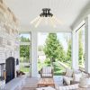 Farmhouse Industrial Semi Flush Mount Adjustable 5-Light Ceiling Light Fixture Matte Black Finish for Hallway Kitchen Island Entryway Bedroom