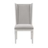 ACME Katia Side Chair (Set-2), Light Gray Linen & Weathered White Finish DN02274