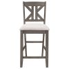 Barn Grey and Light Khaki Counter Height Stool (Set of 2)