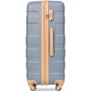 20-Inch Carry-On Luggage with Expandable Travel Bag Set, ABS Hard Shell Two-piece suitcase set, light blue