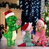 2.4 Feet Pre-Lit Dinosaur Christmas Decoration with Warm-White LED Lights