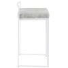 Fuji Contemporary Stackable Counter Stool in White with Light Grey Cowboy Fabric Cushion by LumiSource - Set of 2
