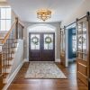 4 Light Industrial Flush Mount Ceiling Light Fixtures Beveled Glass Close to Ceiling Fixtures for Stairway, Hall, Closet, Porches, Bedroom Gold