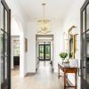 4-Light Gold Farmhouse Chandelier Light Fixture with Caged Metal Shade, Industrial Square Chandelier Light Ideal for Foyer or Entryway