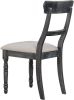 Leventis Side Chair (Set-2) in Light Brown Linen & Weathered Gray