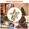 Christmas Tree Topper Star with Projector Light White Revolving White Snowflake Pattern