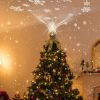 Christmas Tree Topper Star with Projector Light White Revolving White Snowflake Pattern