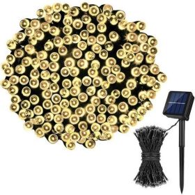 1pc; Led Solar String Light (21.3ft /39.3ft); 8-mode; 30led/100led; Solar Fairy Lamp; Waterproof Outdoor Festival Lights; Twinkle Lights (Color: Warm white)