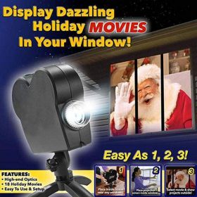 Window LED Light Display Laser Halloween Home DJ Show Lamp Christmas Spotlights Projector (Color: Black)