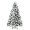 4.5/6/7 Feet Artificial Xmas Tree with Pine Needles and LED Lights