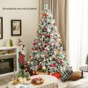 4.5/6/7 Feet Artificial Xmas Tree with Pine Needles and LED Lights