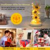 Artificial Sunflower in Glass Dome with Lights ;  Eternal Sunflower Gifts for Women